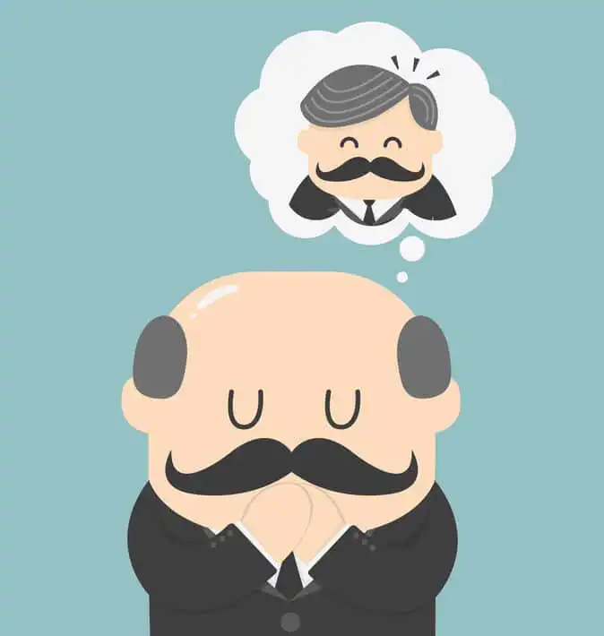 Bald man with hair patch Arogyam