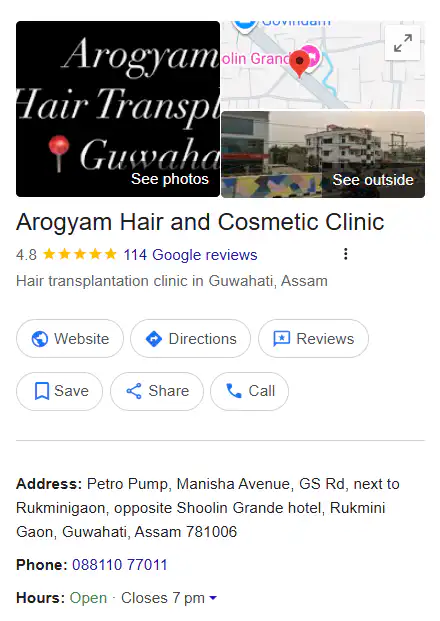 Google Maps Arogyam Hair Clinic