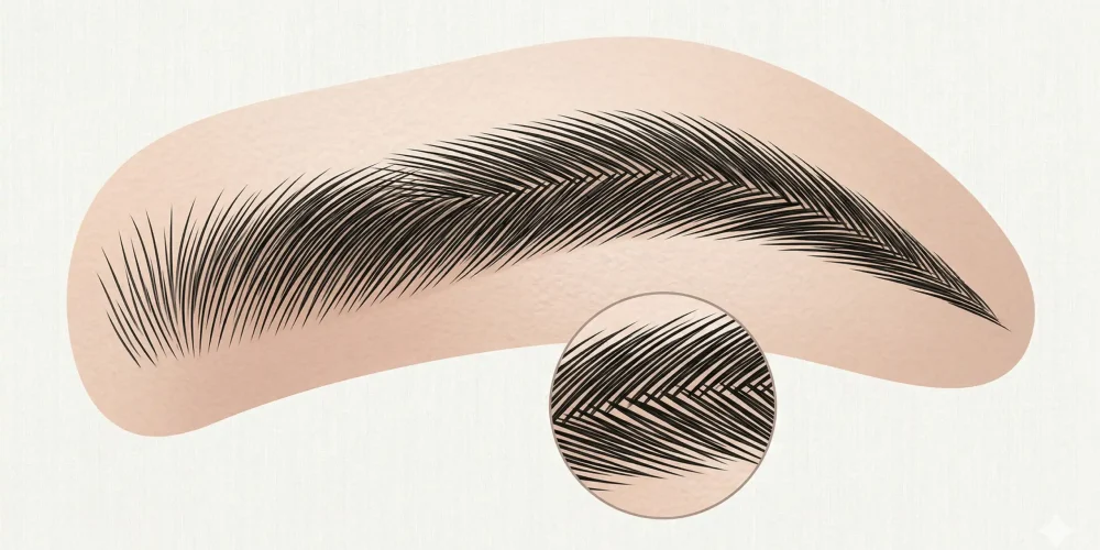 Arogyam Herringbone Pattern of Eyebrow Plantation